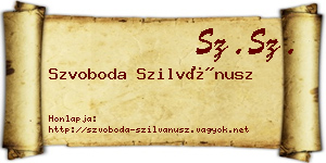 Szvoboda Szilvánusz névjegykártya